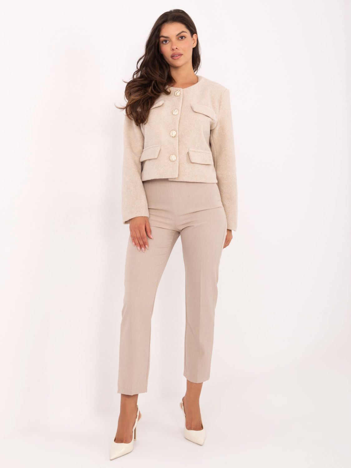 Pantaloni eleganți bej