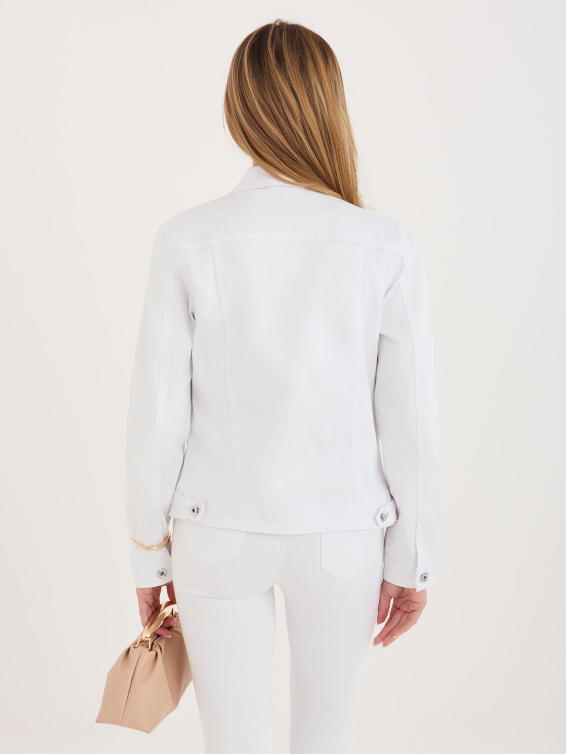 Geacă de blugi albă cu guler