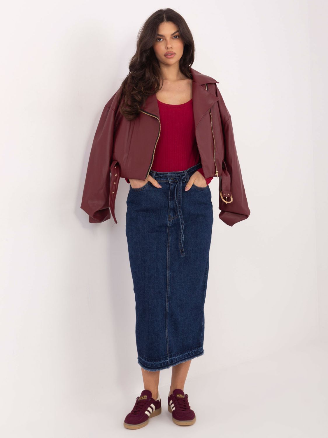 Body bordo reiat cu mânecă lungă