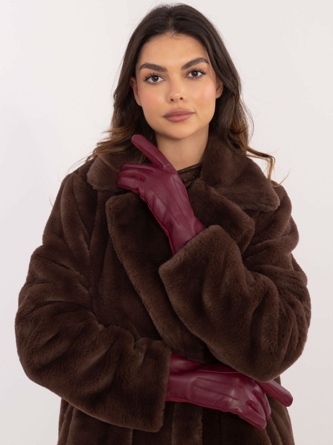 Mănuși damă căptușite, bordo