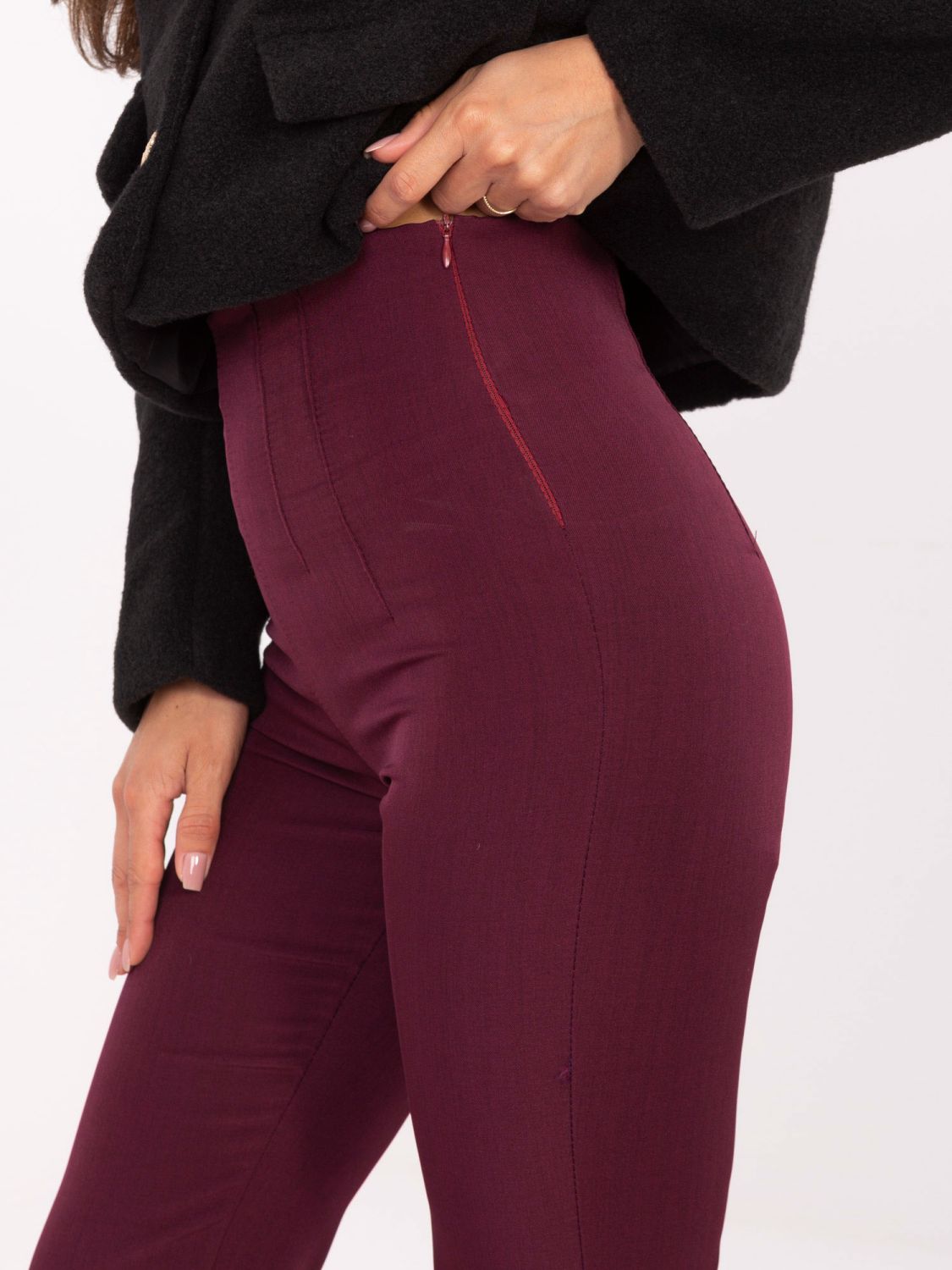 Pantaloni eleganți bordeaux