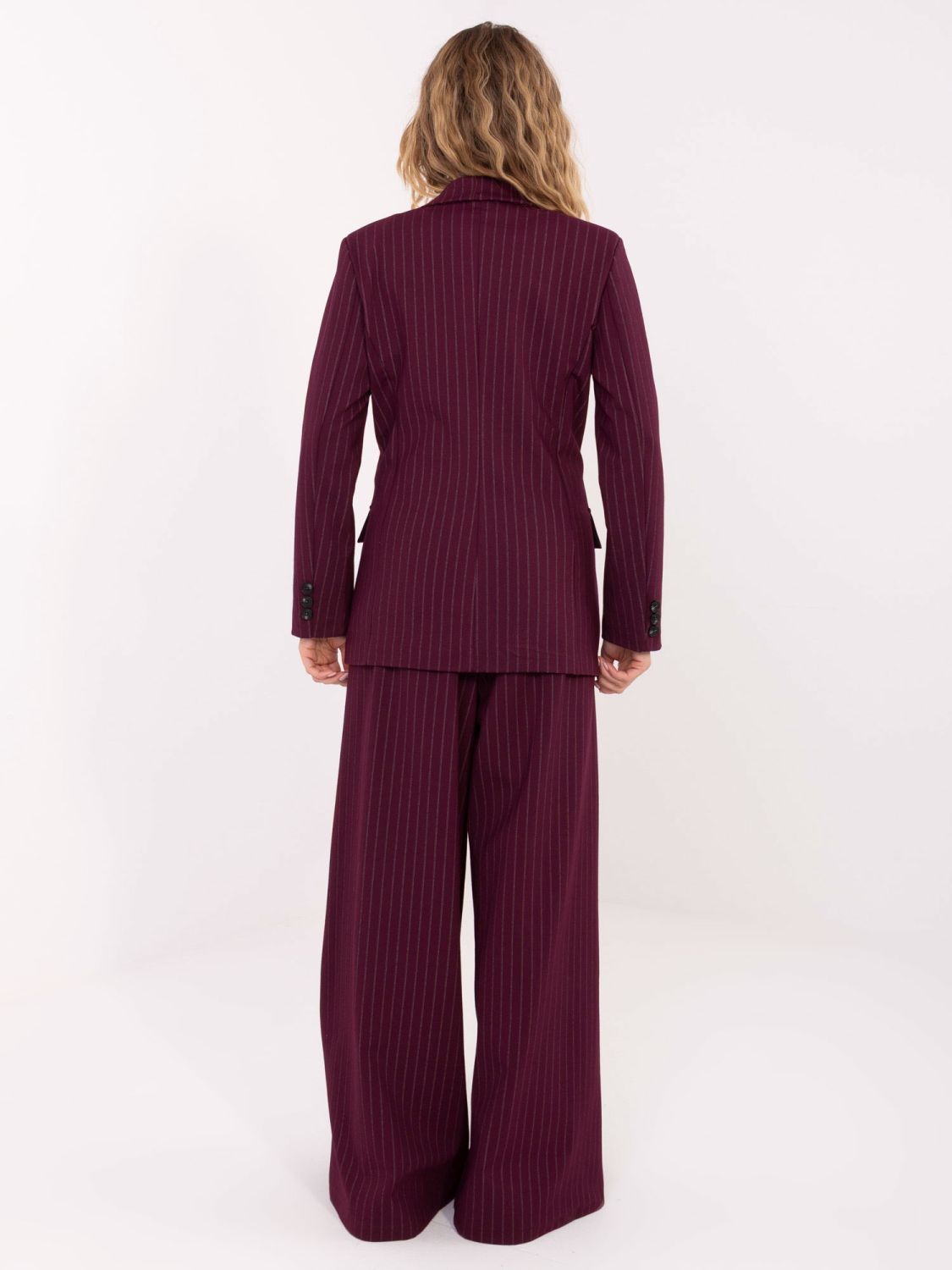 Sacou elegant bordo cu dungi