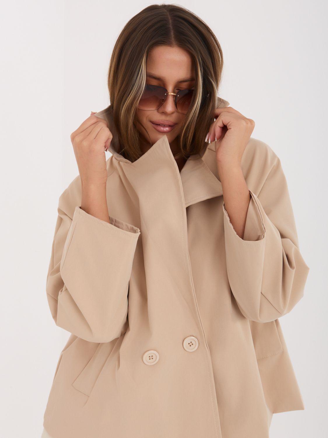 Palton scurt de tranziție, maro