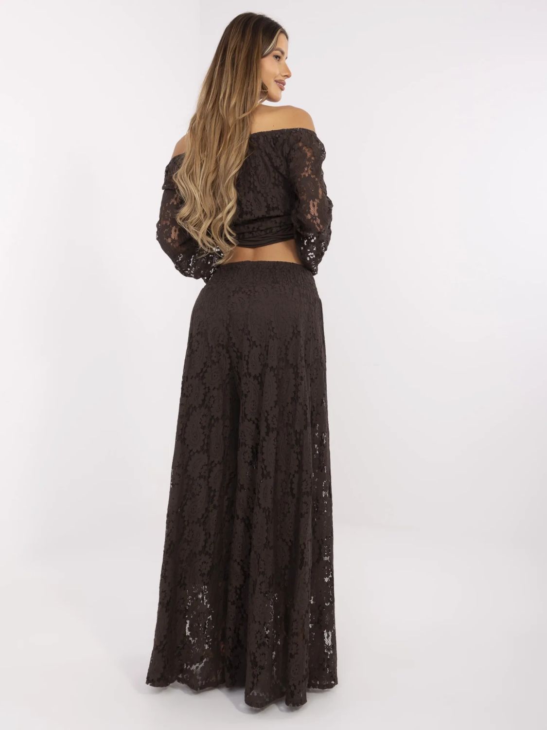 Pantaloni boho eleganți cu dantelă
