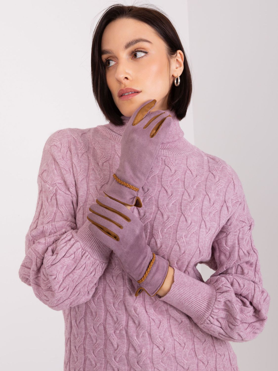Mănuși tactile violet închis