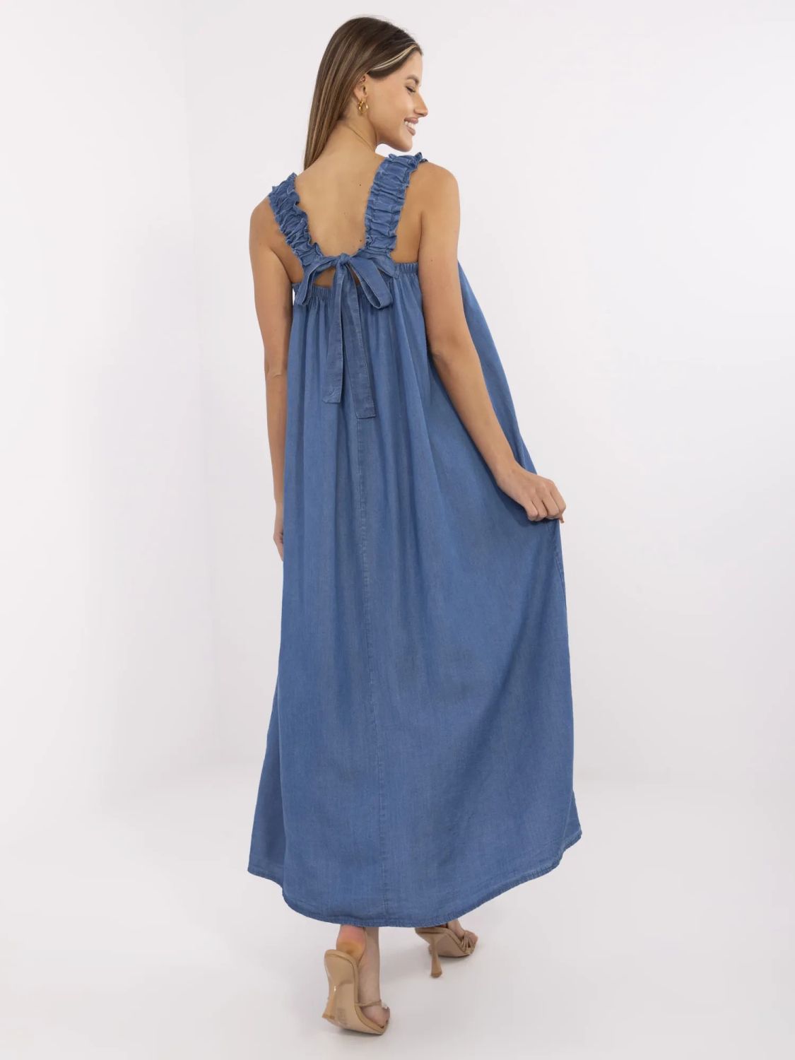 Rochie maxi oversize în albastru închis