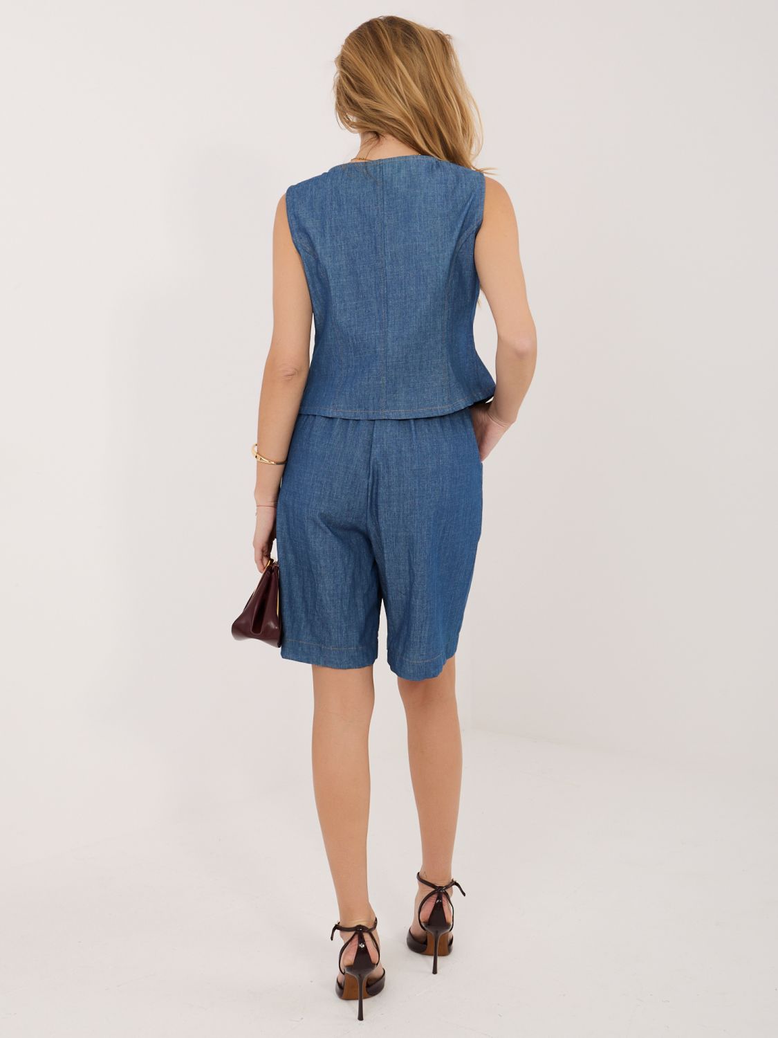 Set albastru cu vestă și pantaloni