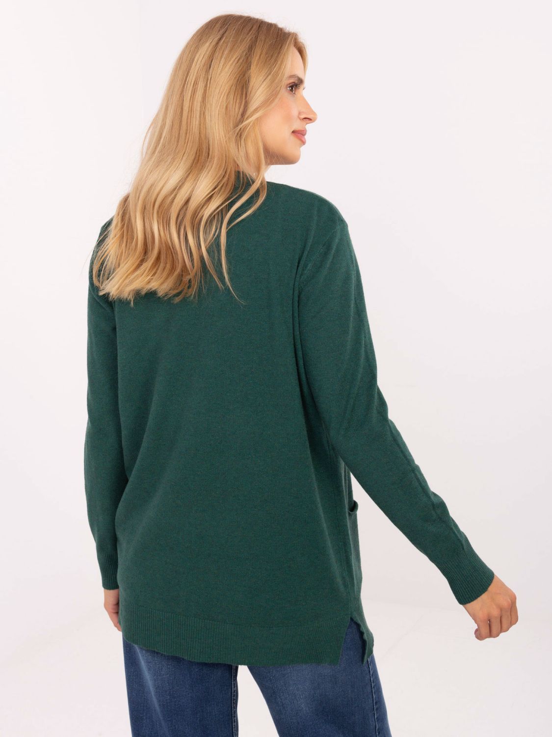 Cardigan elegant în verde închis