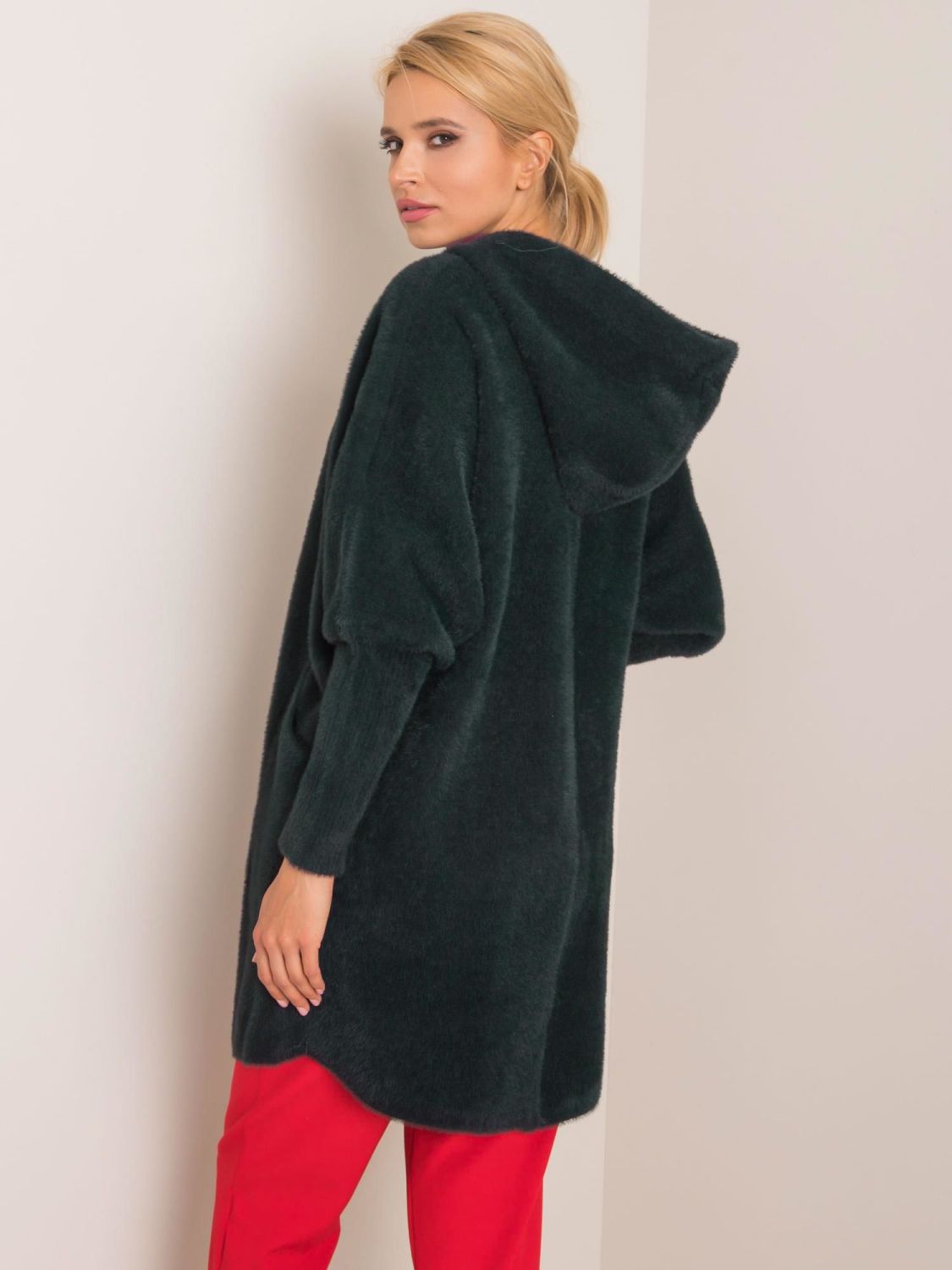 Palton din alpaca cu glugă