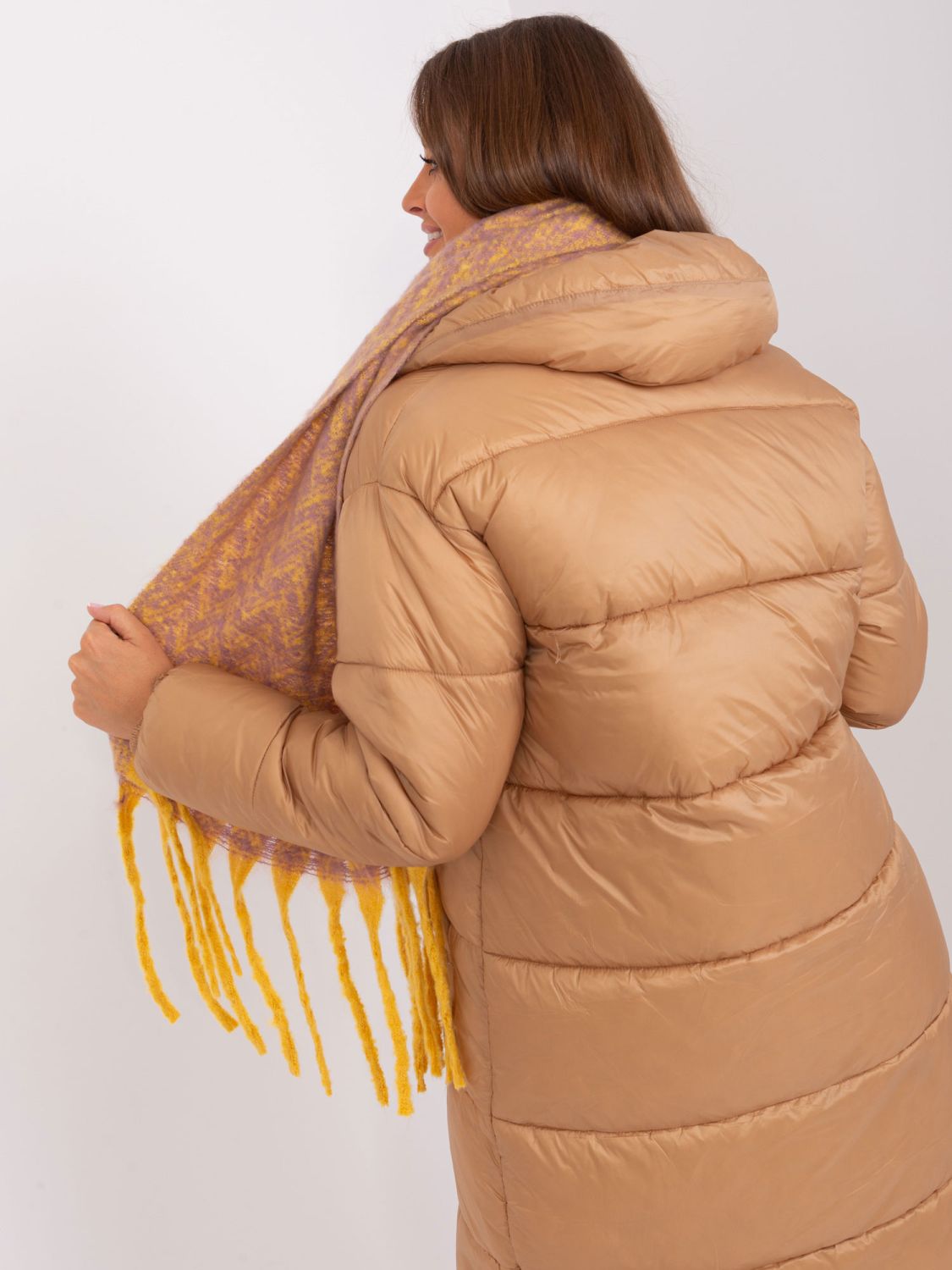 Șal de iarnă cu model geometric