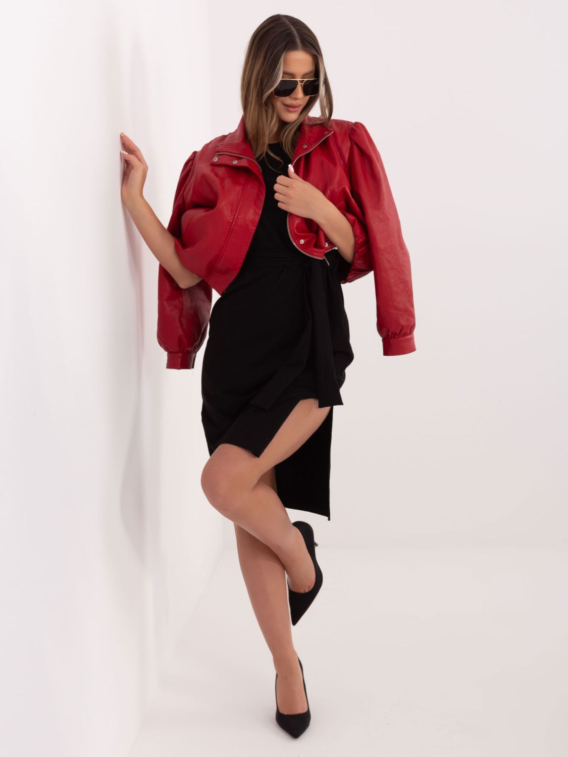 Rochie de vară neagră din bumbac cu curea