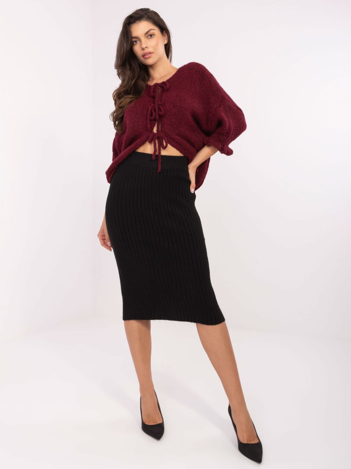 Fustă midi elegantă neagră