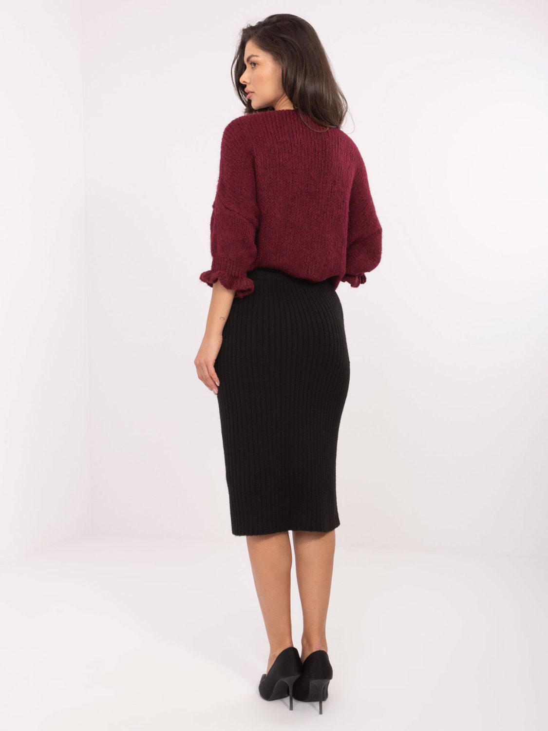 Fustă midi elegantă neagră