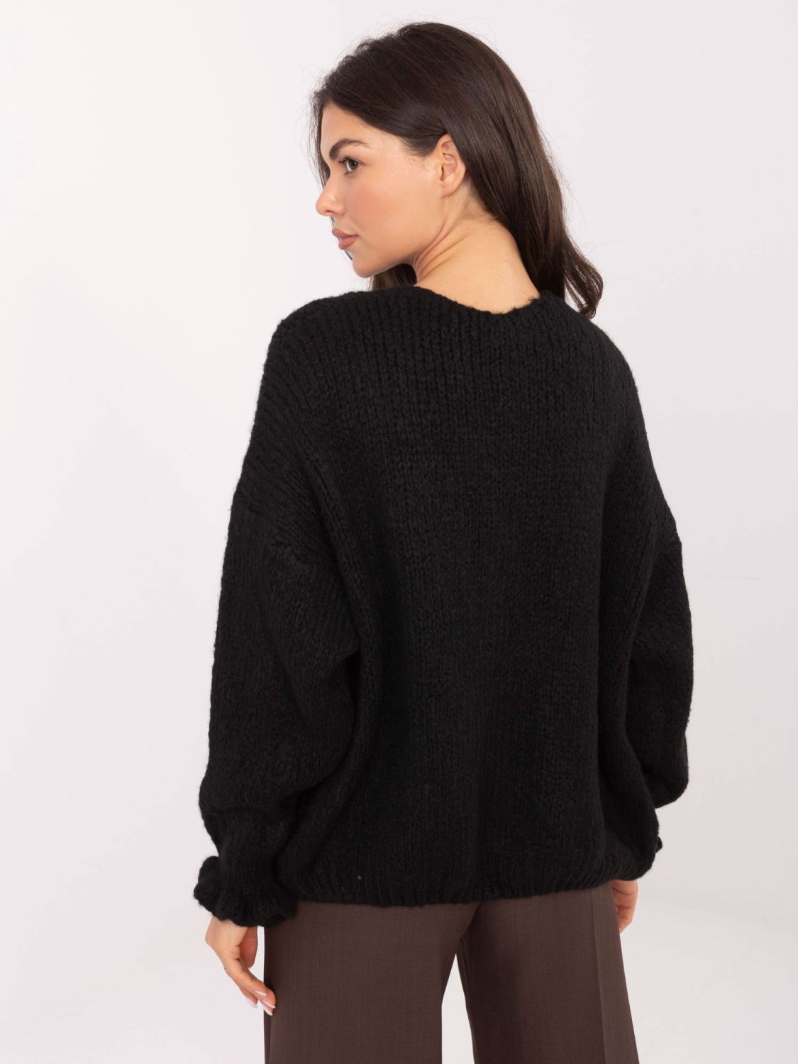 Cardigan negru cu volan