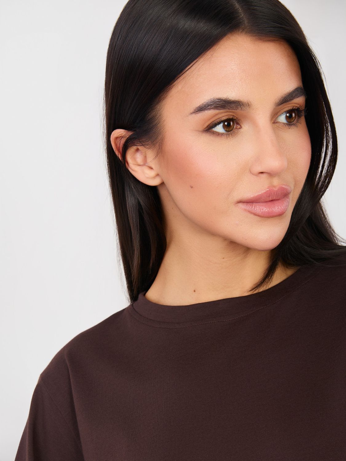 Tricou maro din bumbac cu mânecă scurtă