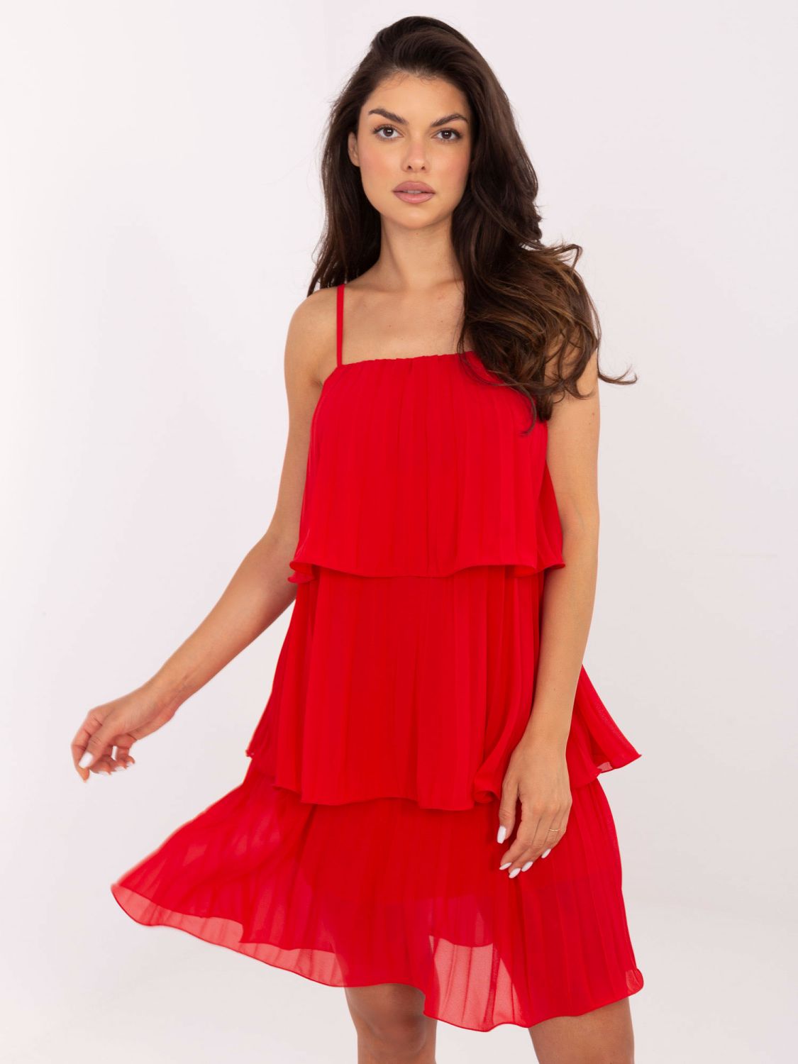 Rochie cocktail roșie elegantă