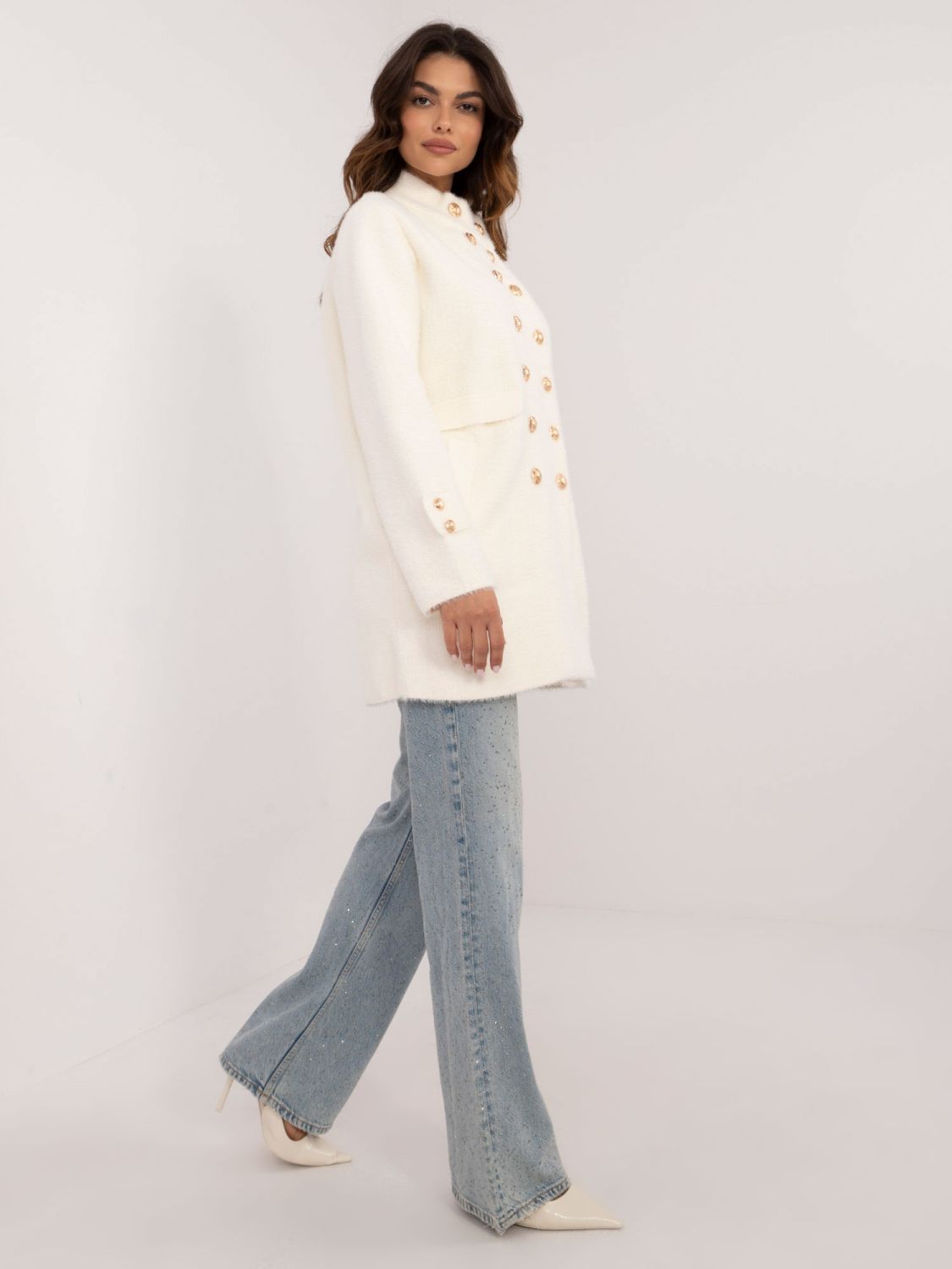 Palton elegant ecru