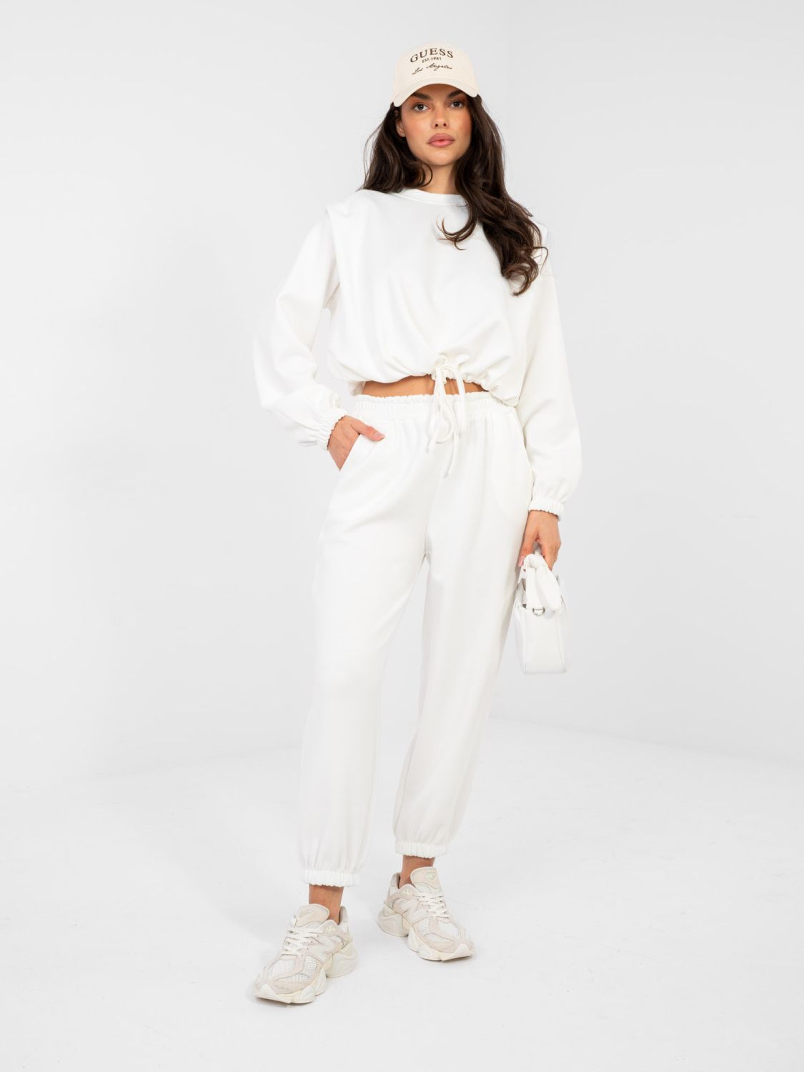 Set damă ecru cu șnur în talie