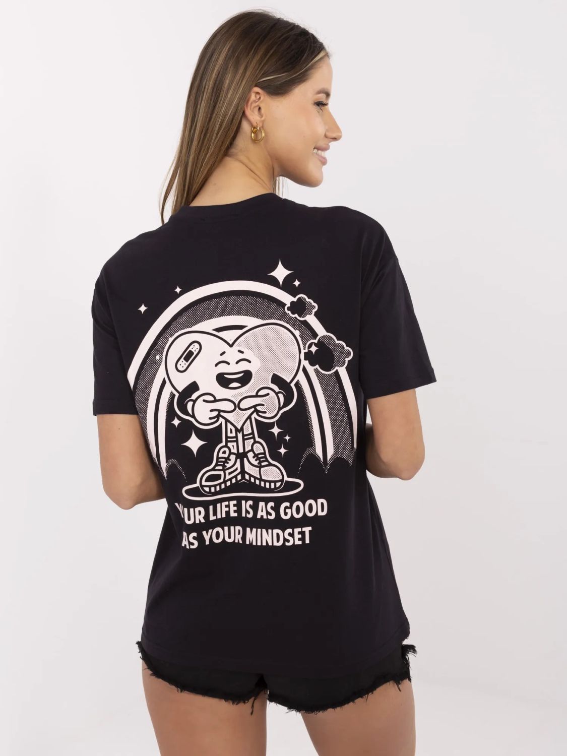 Tricou gri stilat cu imprimeu