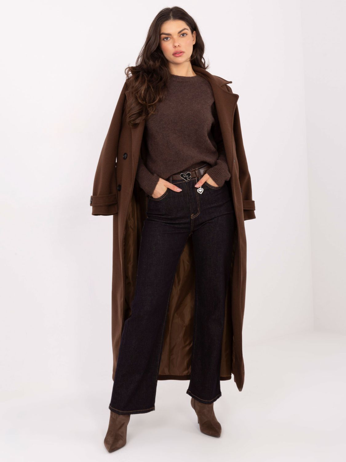 Blugi damă bleumarin cu croială dreaptă și talie înaltă