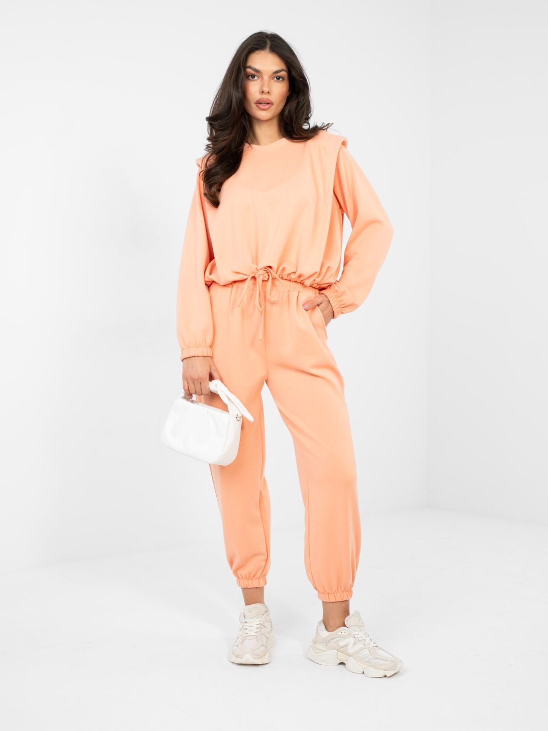 Set portocaliu cu legare și mâneci lungi