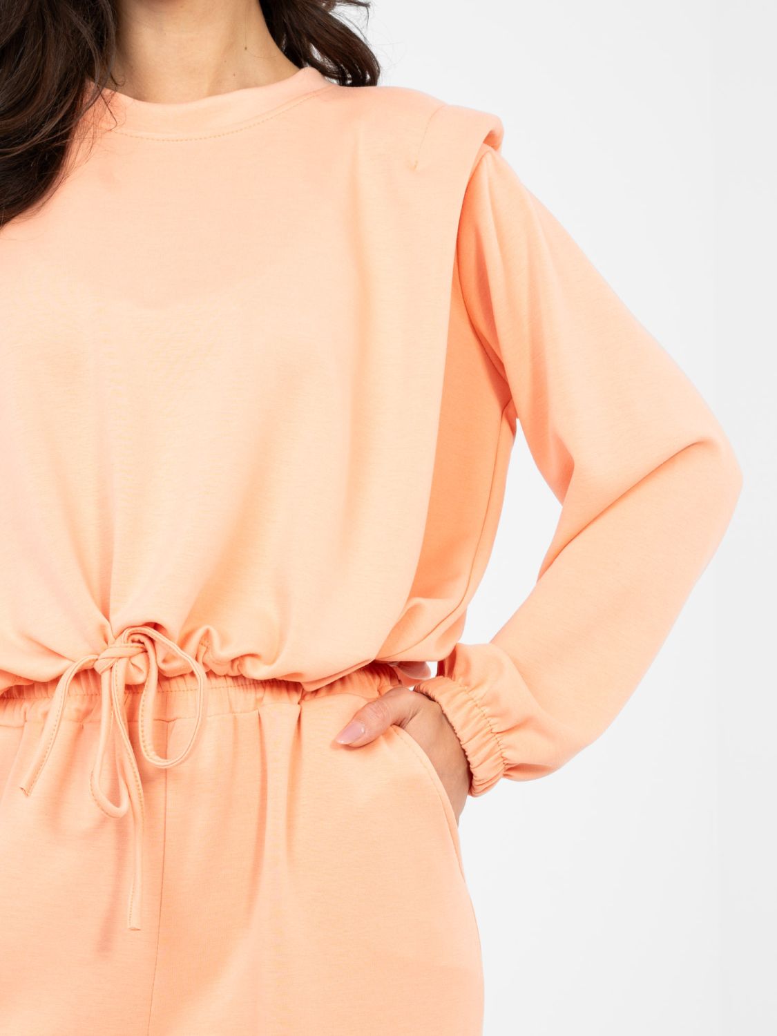 Set portocaliu cu legare și mâneci lungi