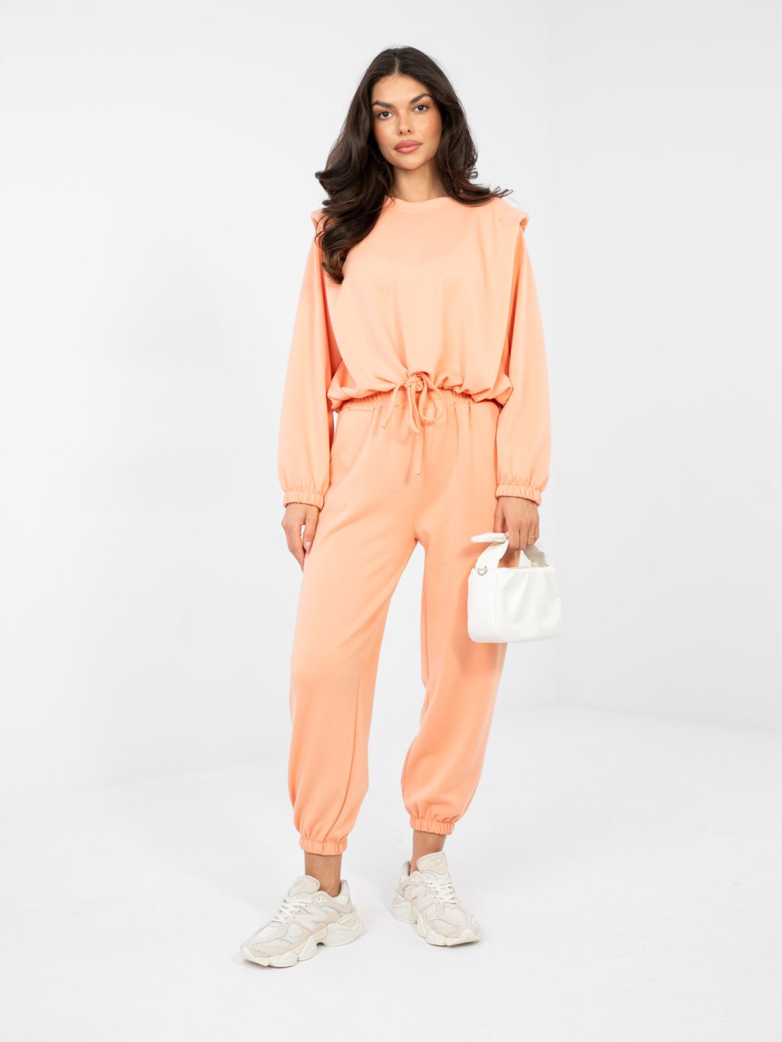 Set portocaliu cu legare și mâneci lungi