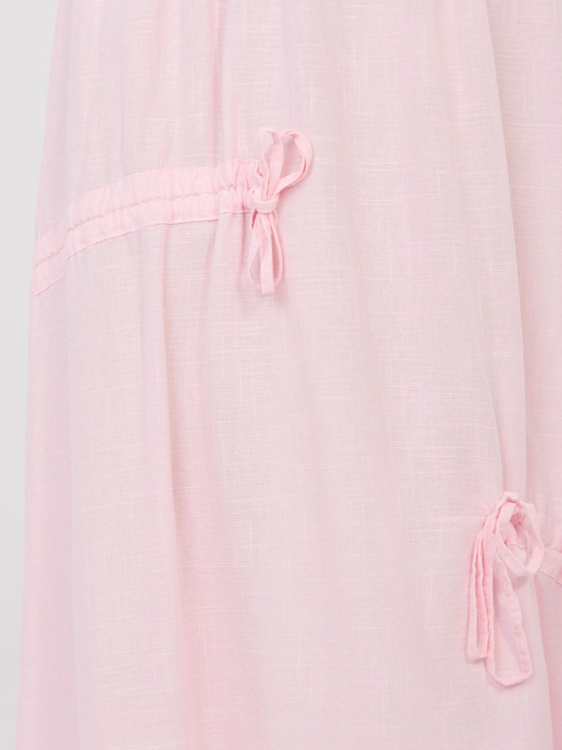 Fustă midi roz deschis cu cordon