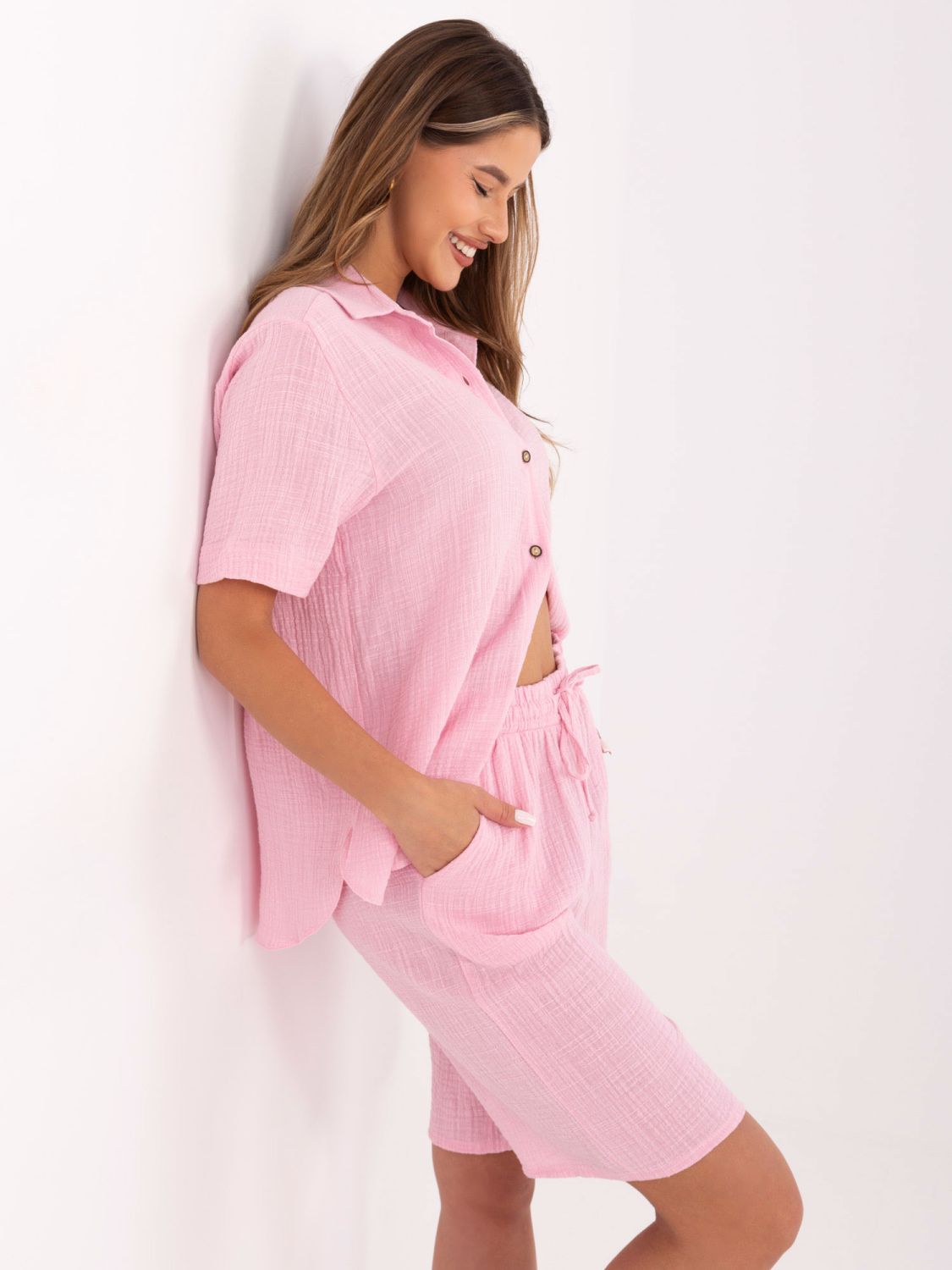 Compleu elegant în roz deschis
