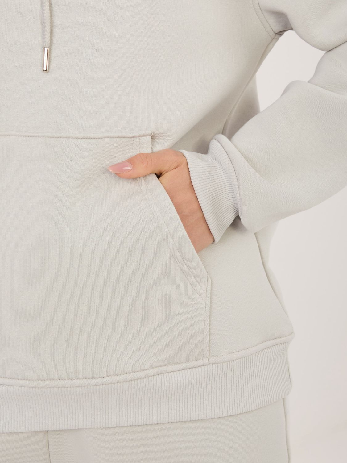 Set damă cu glugă, culoare gri deschis