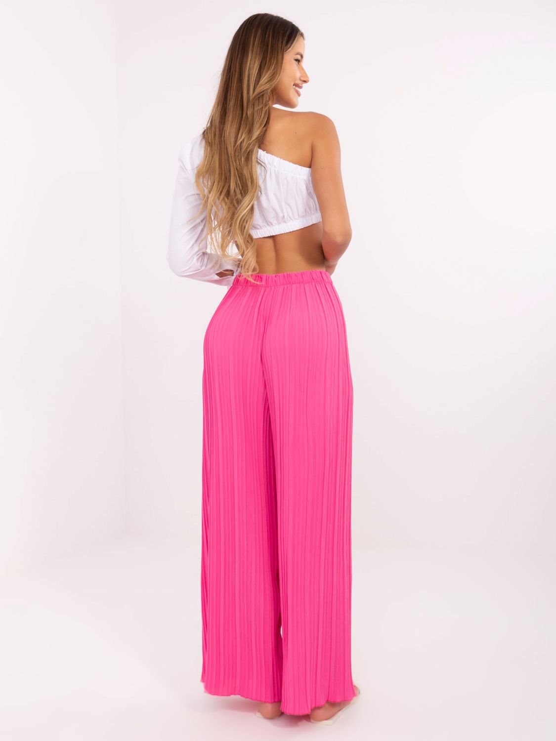 Pantaloni roz fluorescent