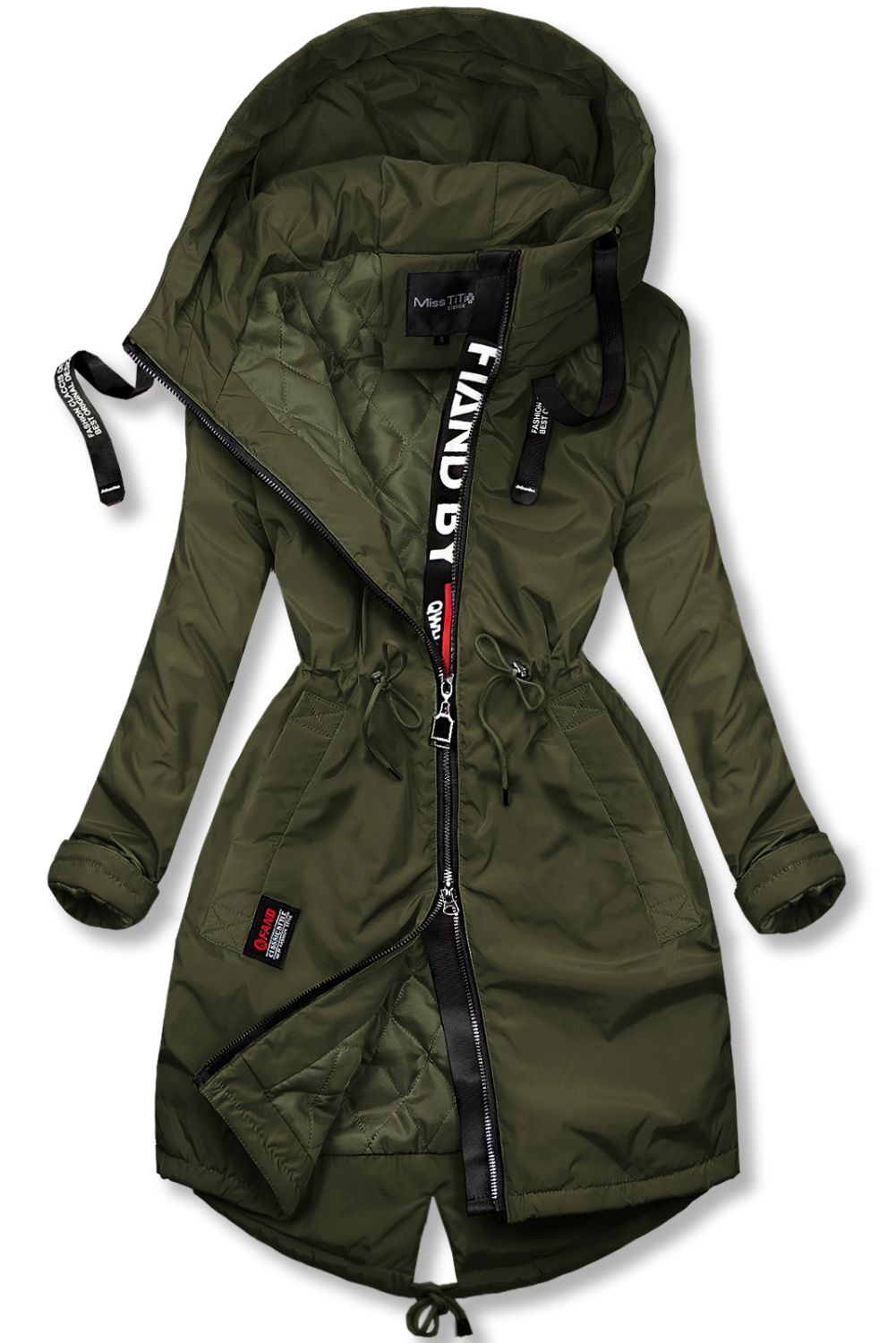 Palton/parka prelungit/ă kaki