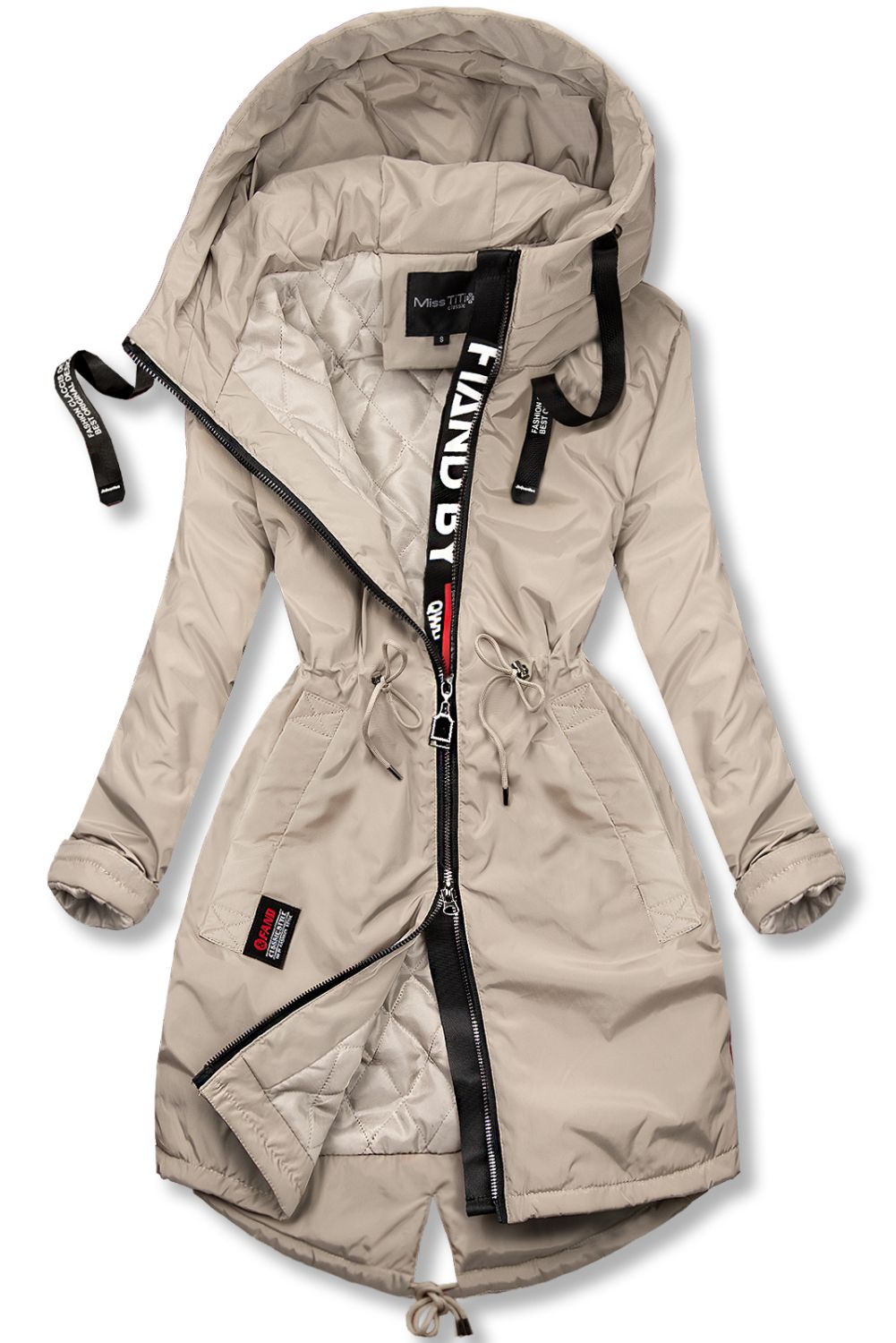 Palton/parka prelungit/ă bej