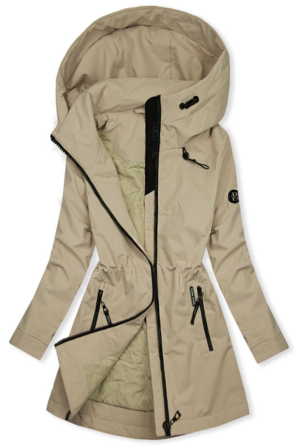 Parka de tranziție pentru damă cu glugă – Bej