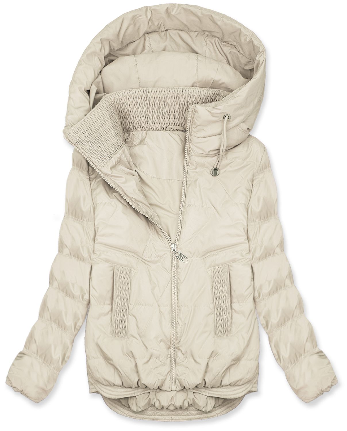 Geacă matlasată de primăvară pentru damă ecru