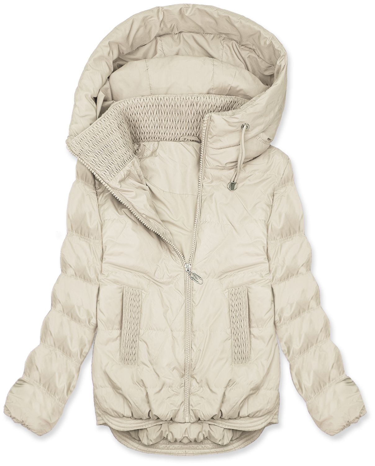 Geacă matlasată de primăvară pentru damă ecru