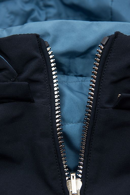 Parka cu glugă detașabilă bleumarin/albastră