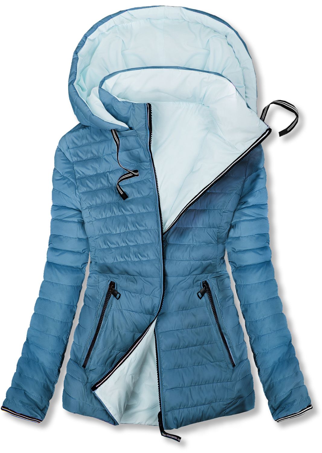 Jachetă de tranziție reversibilă albastru deschis/baby bleu