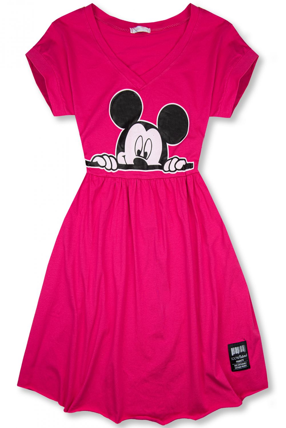 Rochie fucsia cu croială în -A