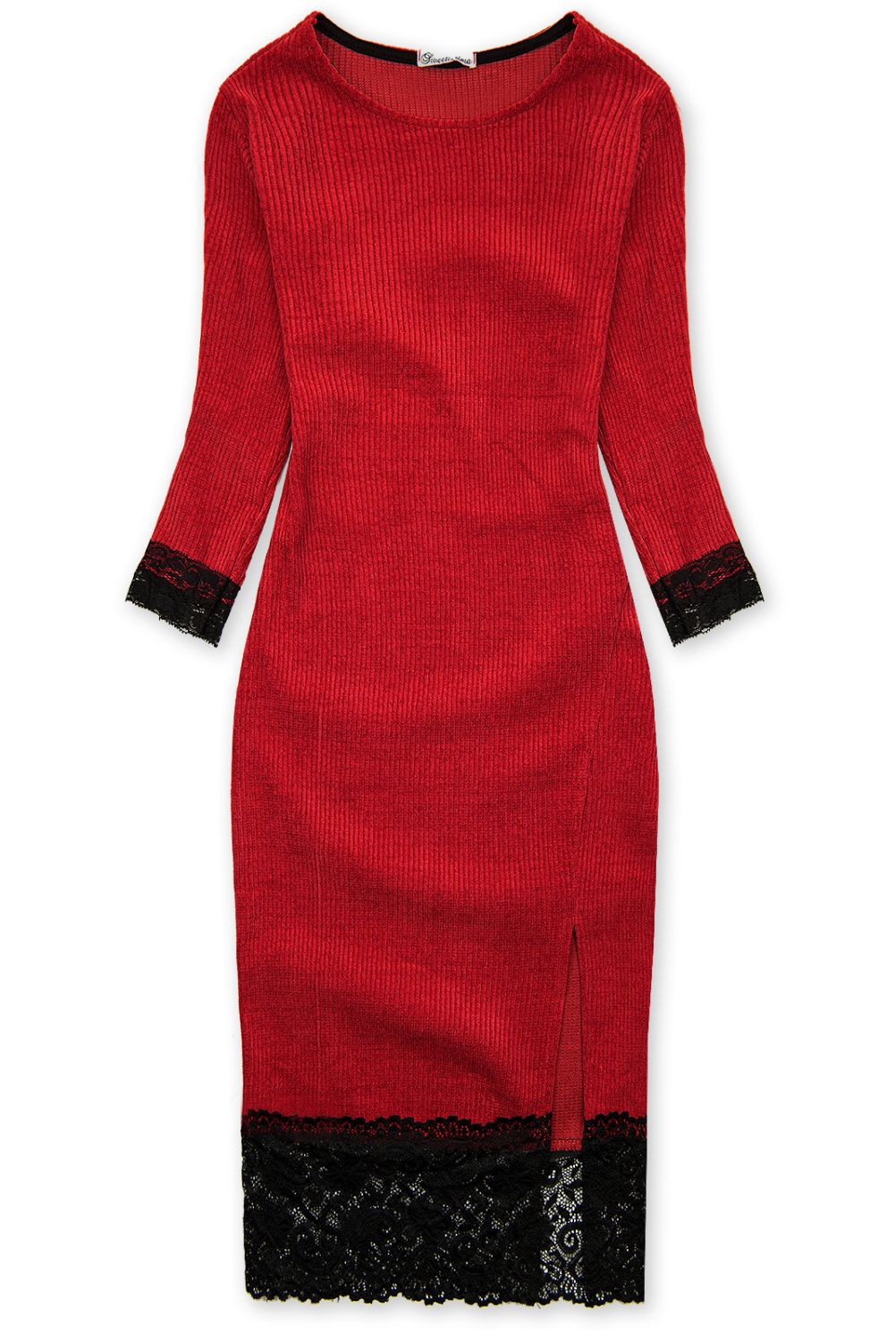 Rochie roșie cu dantelă