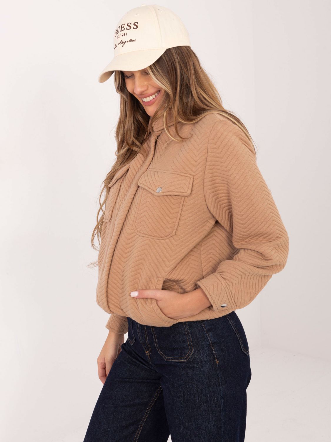 Jachetă de tranziție stilată în culoare camel