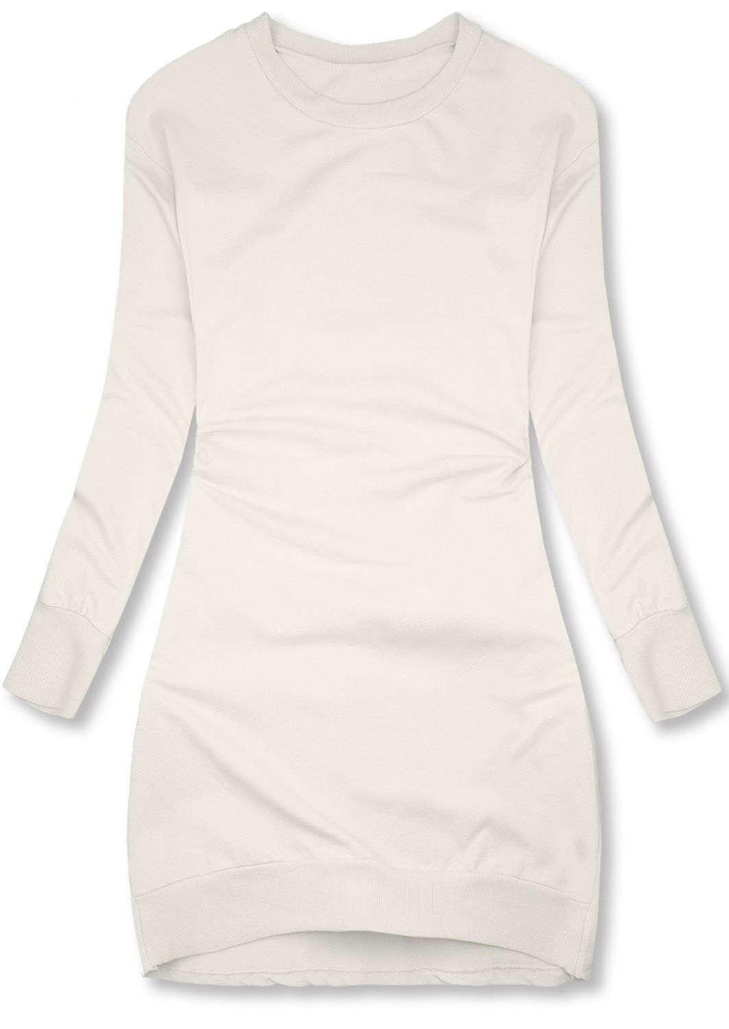 Rochie tip hanorac alb-crem