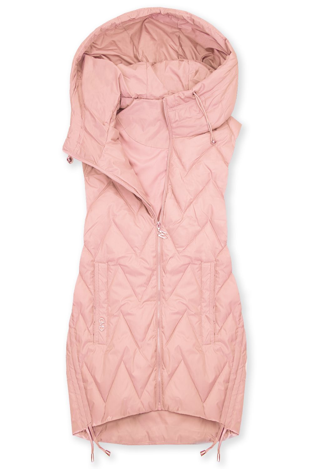 Vestă alungită roz deschis