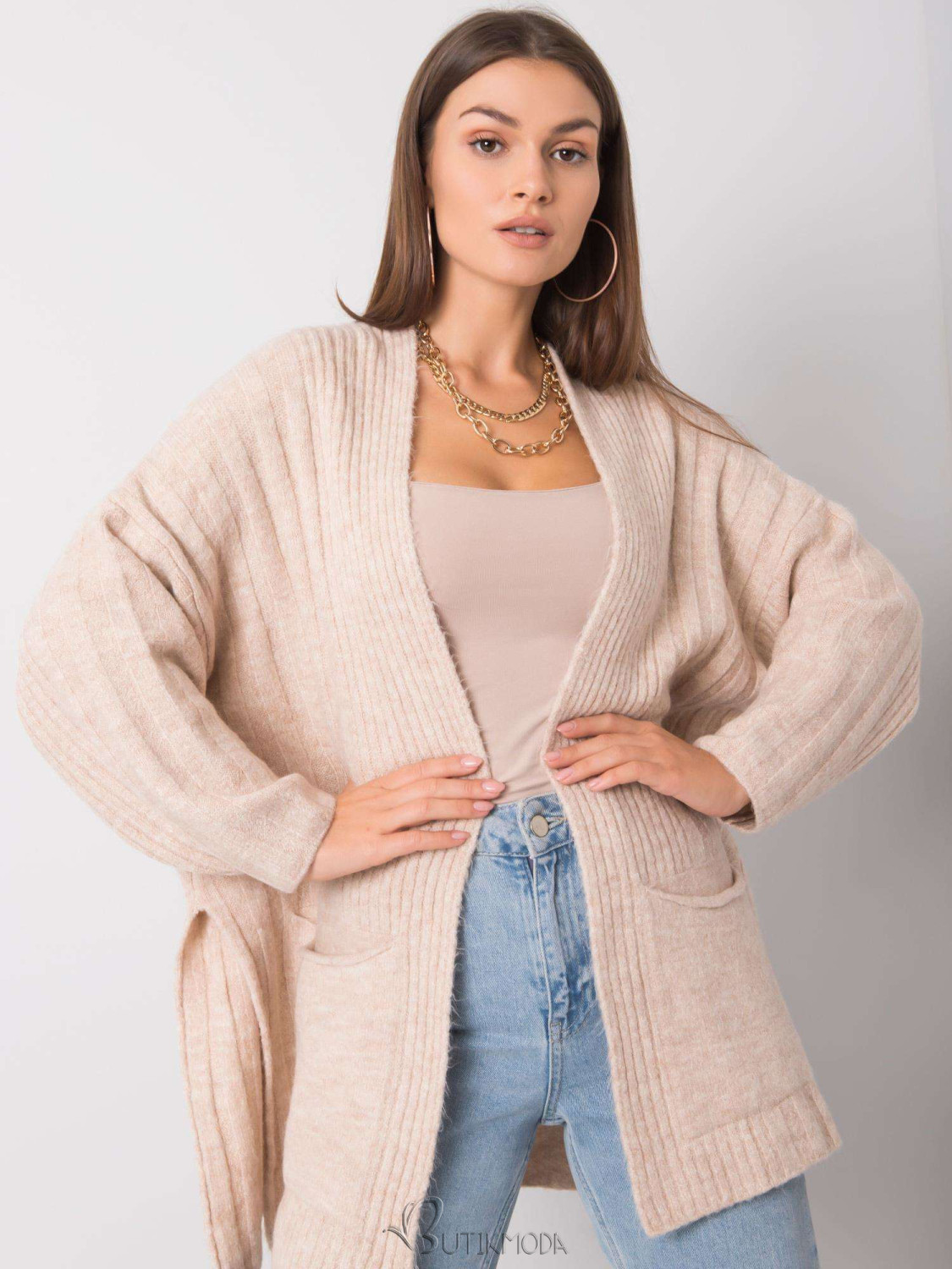 Cardigan bej RUE PARIS