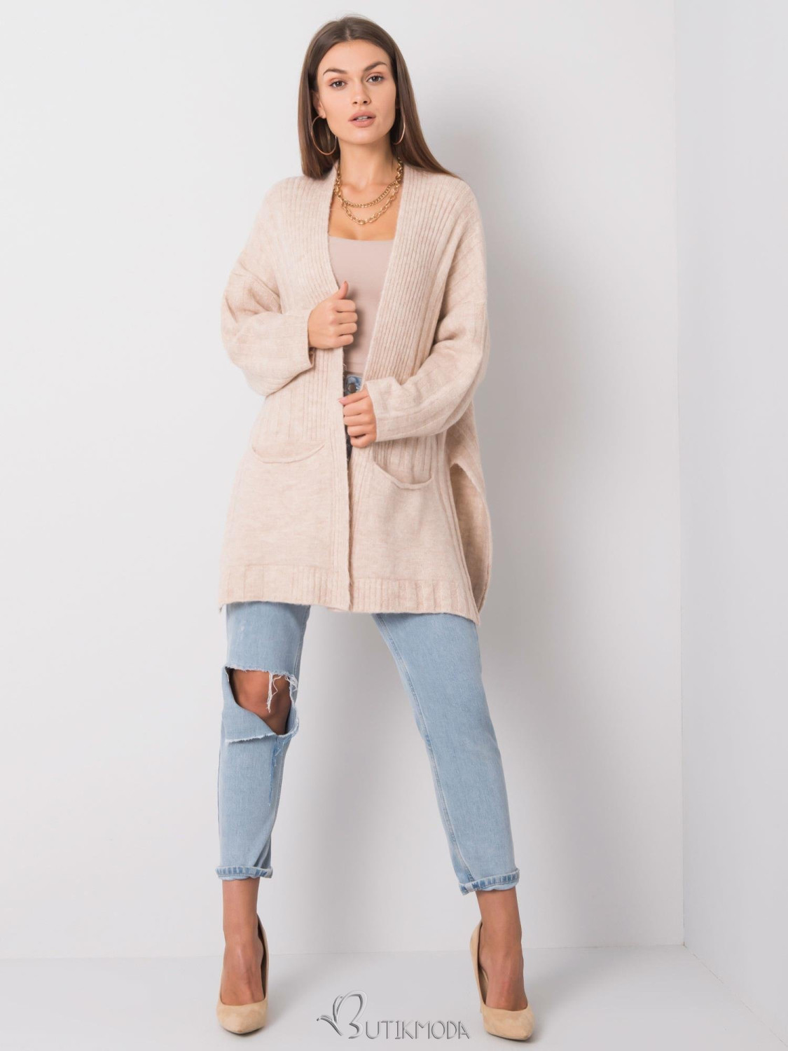 Cardigan bej RUE PARIS