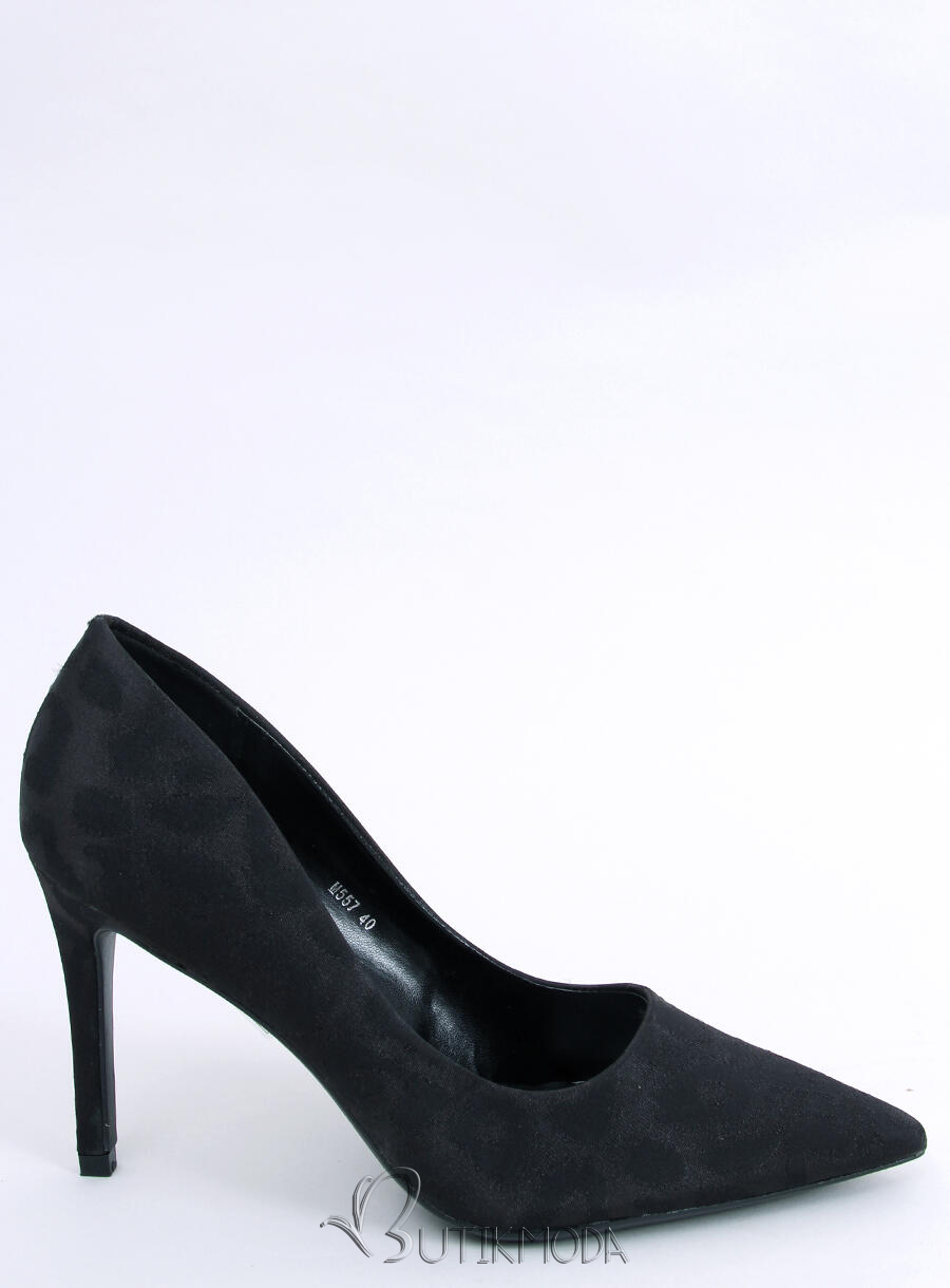 Pantofi stiletto cu model negri