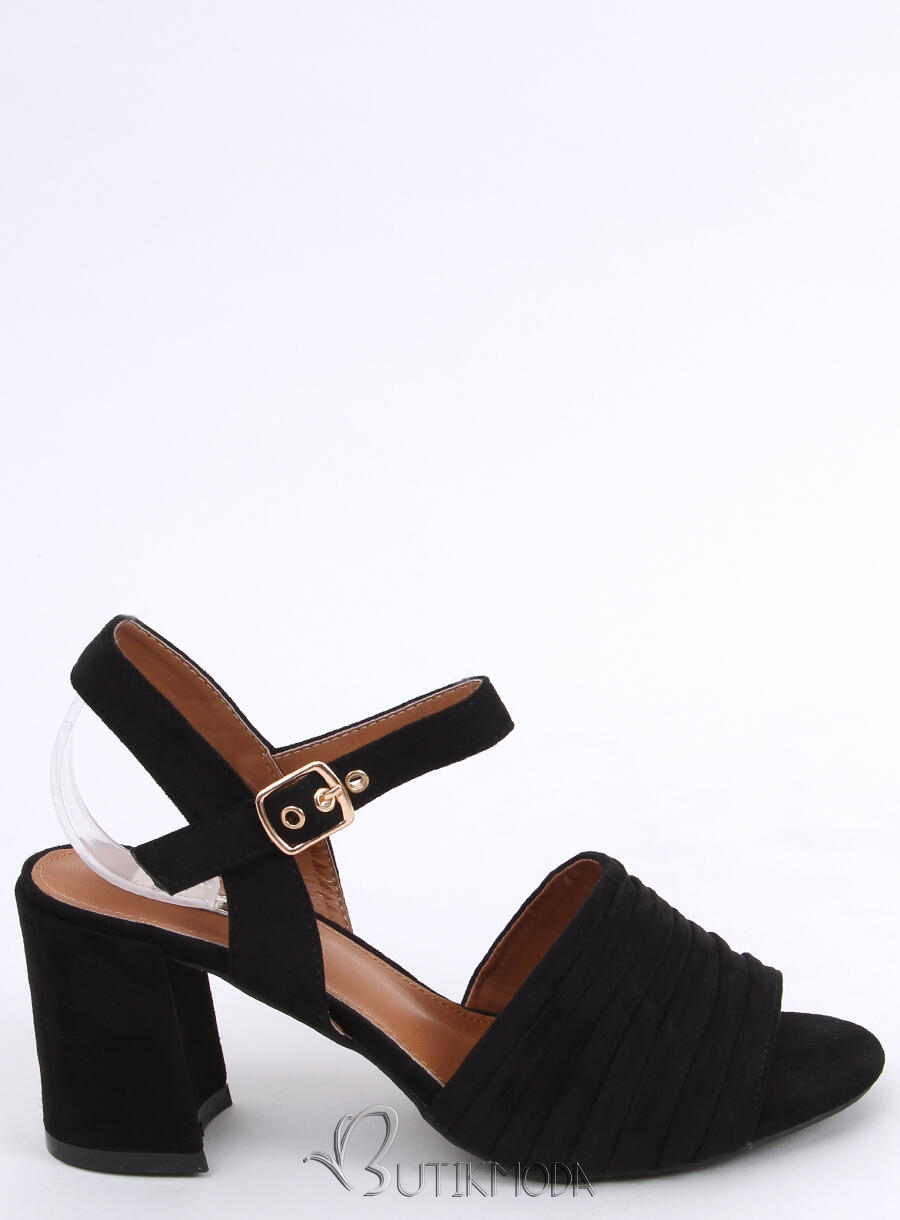 Sandale clasice negre cu toc