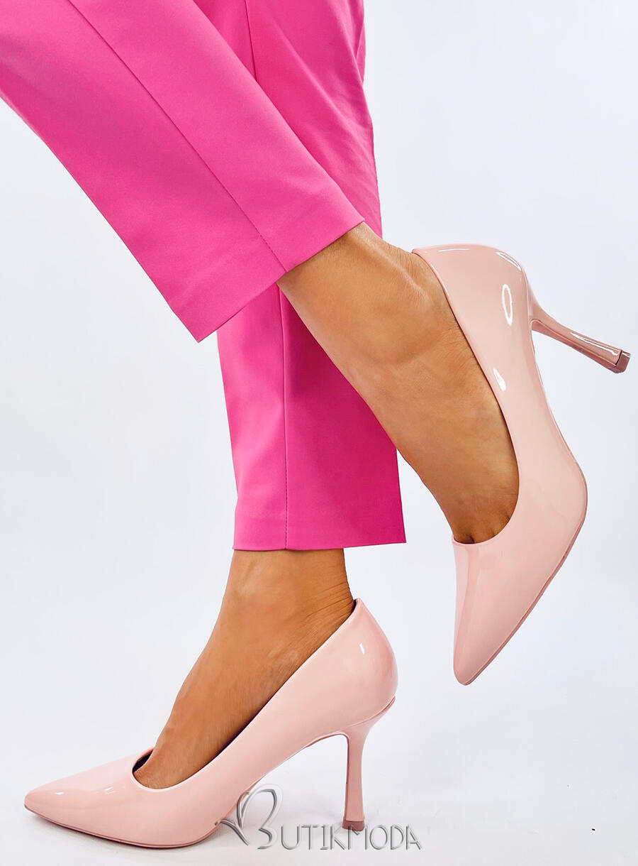 Pantofi stiletto de damă lăcuiți LADY roz