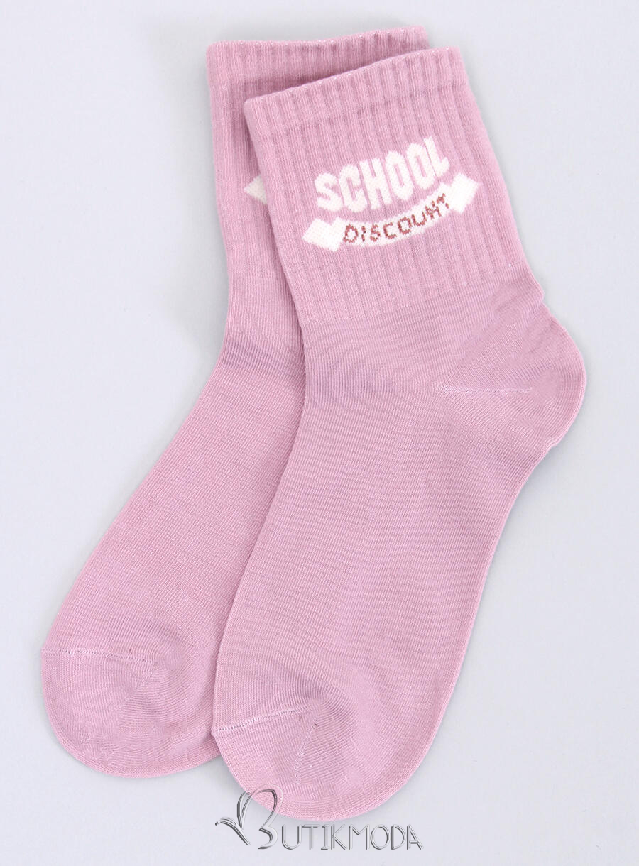 Șosete din bumbac roz SCHOOL