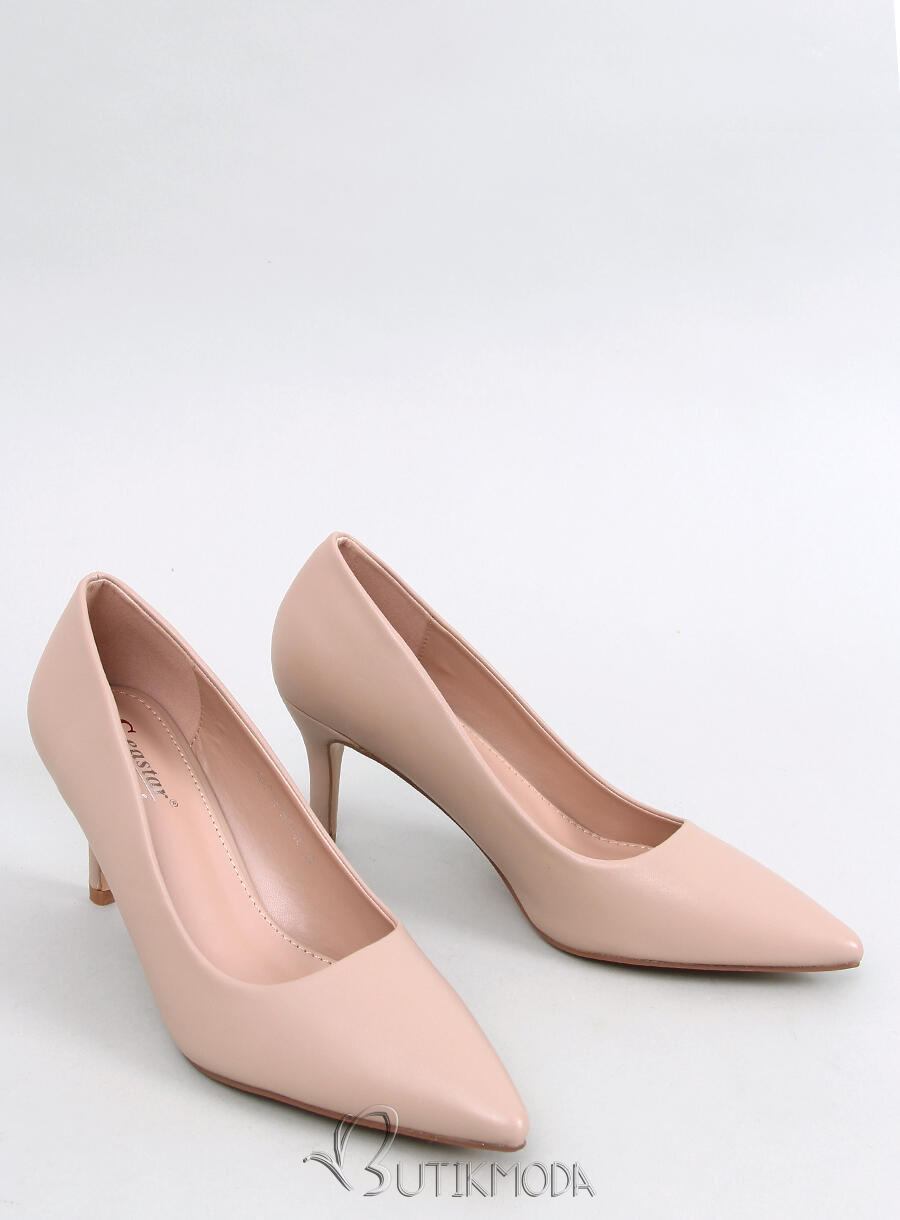 Pantofi stiletto clasice cremă